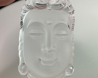 Quartz Guan Yin –  Hand-Carved Clear Pocket-Sized Crystal