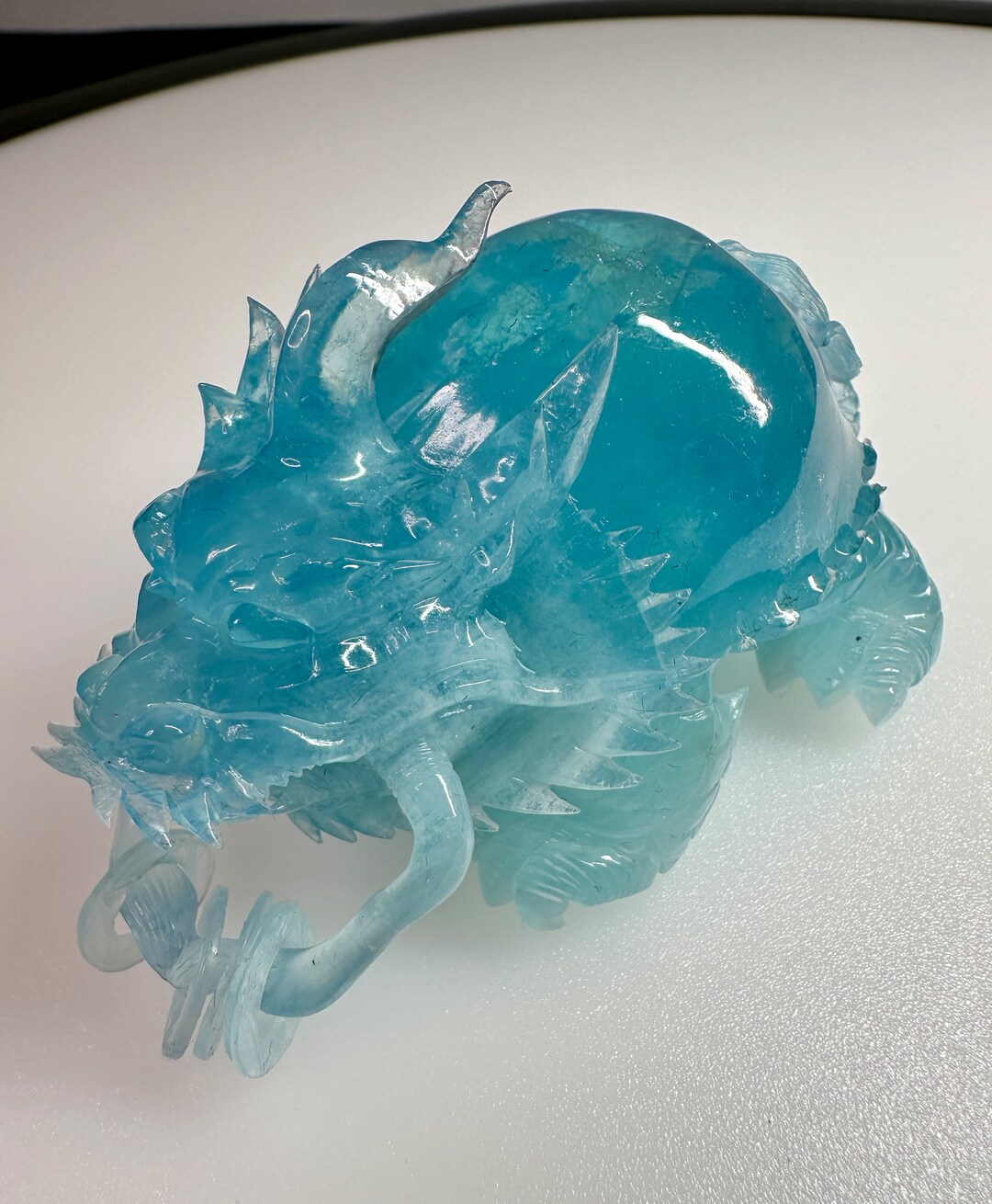 Aquamarine Dragon Turtle From Namibia – Unique Artisan Craft ...