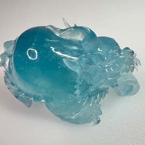 Aquamarine Dragon Turtle from Namibia – Unique Artisan Craft - Exquisite Hand-Carved image 4