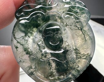 Moss Agate Buddha Carving | 21g | Natural Healing Crystal