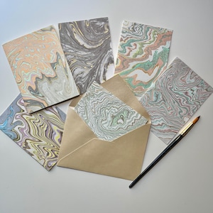 Postal marmolada única en su tipo, Tarjeta de felicitación moderna para cualquier ocasión en sobres dorados, Tarjeta para enmarcar, Pintura en miniatura de arte japonés