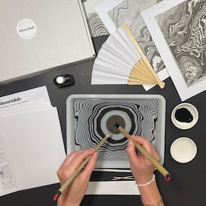 Suminagashi Craft Kit for Adults and Kids, Japanese Marbling Kit, DIY Art Kit: Creative Birthday Gift, Mindful Art Project, Art Therapy Set – adult craft kit