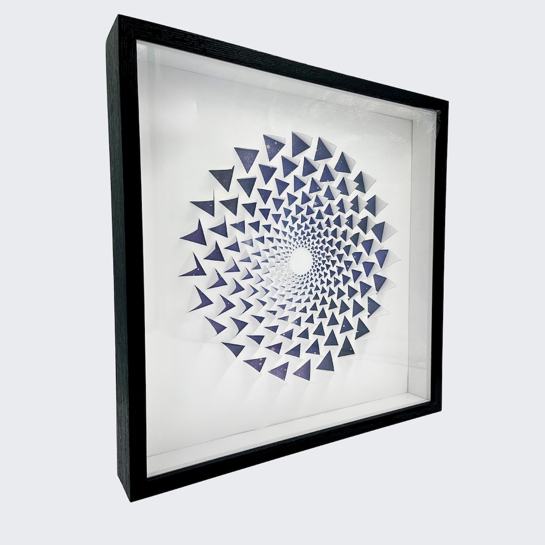3D Wall Art Paper Sculpture Wall Decor Hanging Framed Art Geometric ...