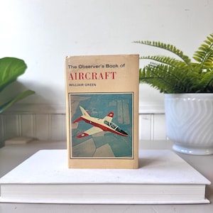 Vintage 1975 Aircraft Observer’s Book by William Green, MCM Mid Century Aviation Reference Guide, Library Decor, Airplane Book, Plane Lover