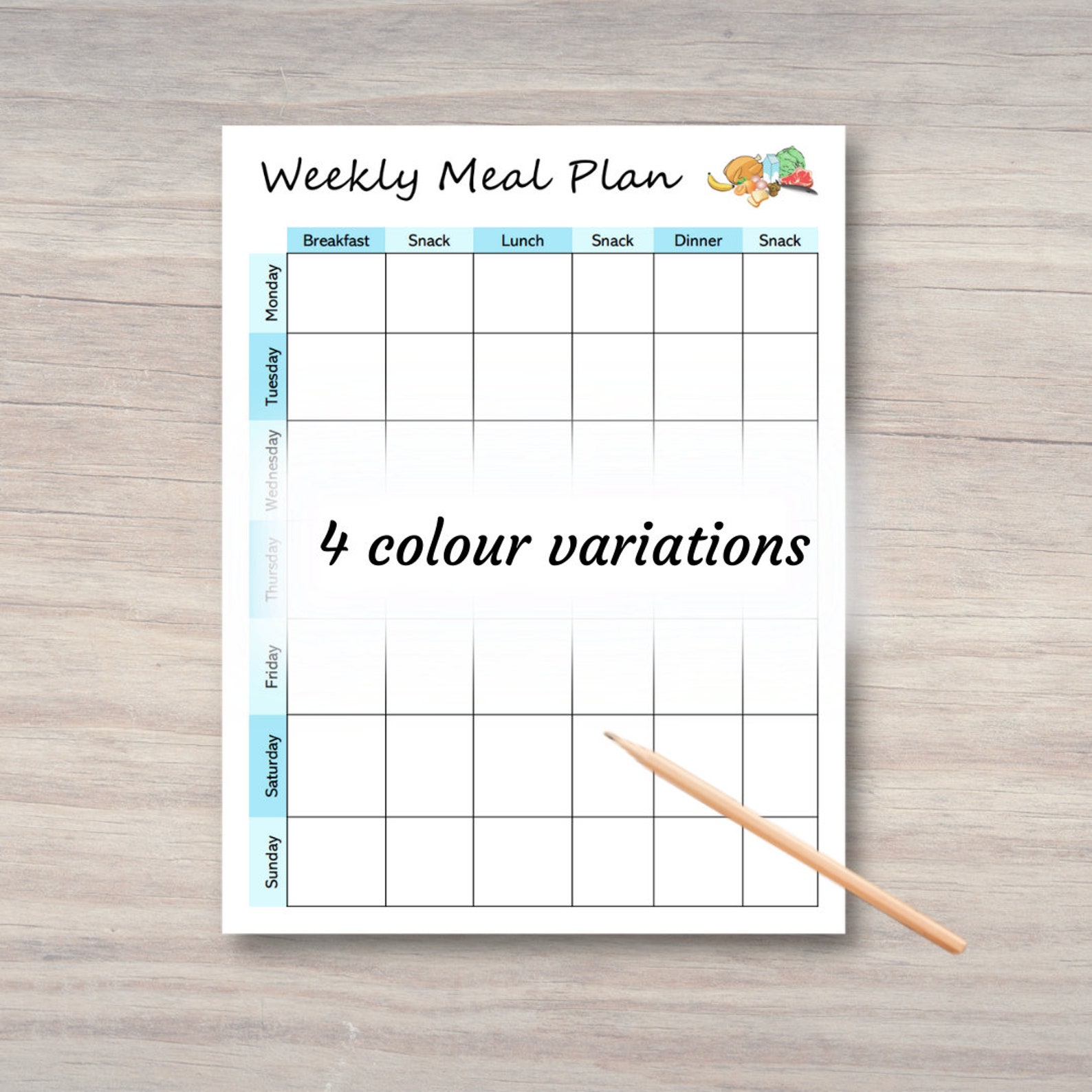 Printable Weekly Meal Planner Meal Prep Digital Download PDF - Etsy