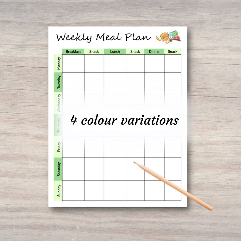 Printable Weekly Meal Planner Meal Prep Digital Download PDF - Etsy