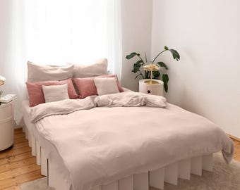 Bettwäsche Set Musselin Baumwolle, Bettbezug mit Kissenbezug, weich und atmungsaktiv, Boho Schlafzimmer, viele Farben und Größen