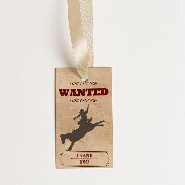 Children's Cowboy Birthday Gift Tag