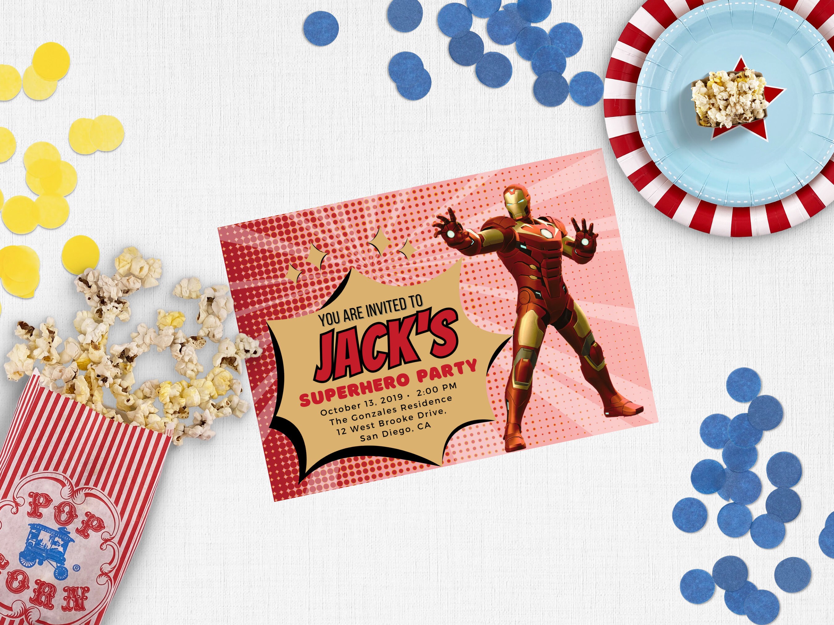 Children's Iron Man Birthday Party Invitation - Etsy
