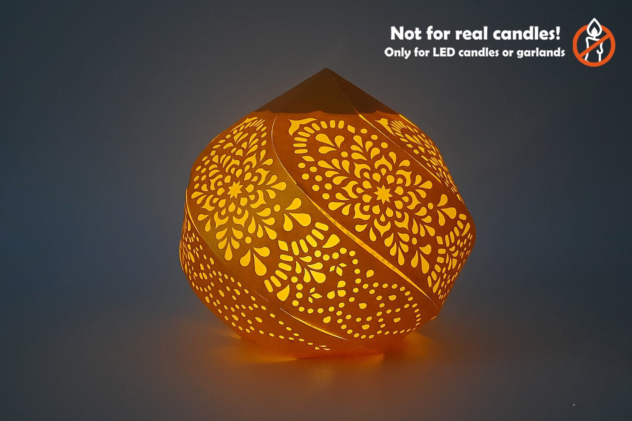 3D Paper Lantern Svg Template Papercut Night Lamp Svg Led Tea Etsy UK