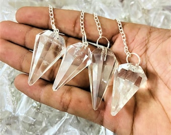 10pieces Clear Quartz Crystal Pendulum - Dowsing Healing - Clear Quartz Wholesale Pendulum - Clear Quartz Stone