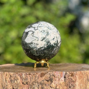 105 mm Moss Agate Ball/Quartz Crystal Sphere/Natural Moss Agate Sphere/Home Decore/Crystal Ball/Aquatic Agate Sphere/Crystal Gifts