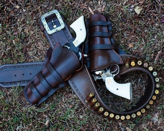Mexican loop  Western Cowboy Holster and Belt with cross draw