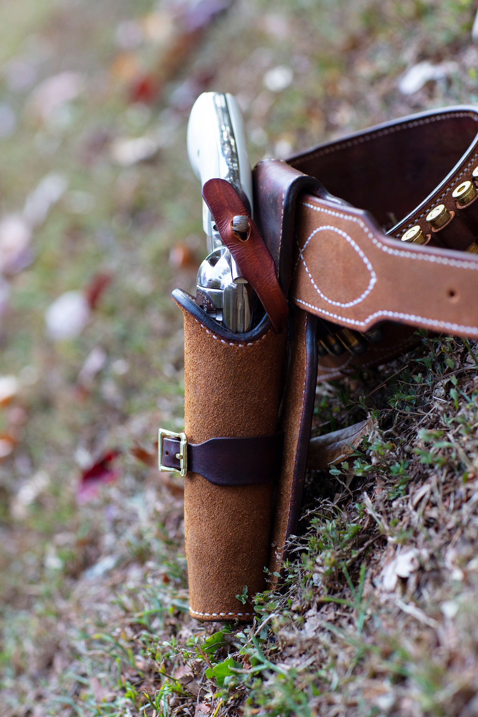 Clint Eastwood walk and draw belt and holster with metal liner in the holster