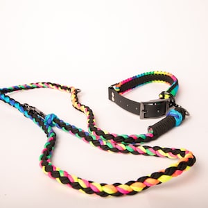 Handmade custom braided Paracord dog collar and leash set -extra small, small, medium, large, extra large and XXL-personalized - heavy duty