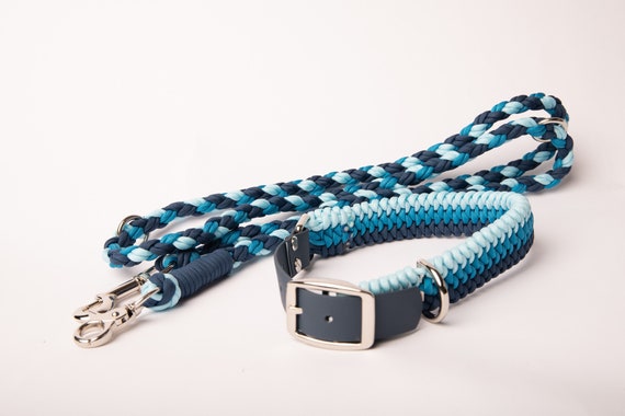 Handmade custom braided Paracord dog collar and leash set -extra small, small, medium, large, extra large and XXL-personalized - heavy duty