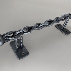 Hand-Forged Steel Door Handle: Woven Steel, Custom Color Choice