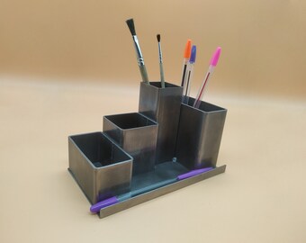 Industrial Metal Desk Organizer Handmade, Office Gift, Gift for Boss,  Office, Workspace Organizer, Pencil Holder, Desk, MADE IN USA 