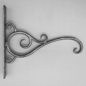 Wieszak na rośliny z kutego metalu, 10,6" rustykalny, żelazny wieszak ścienny