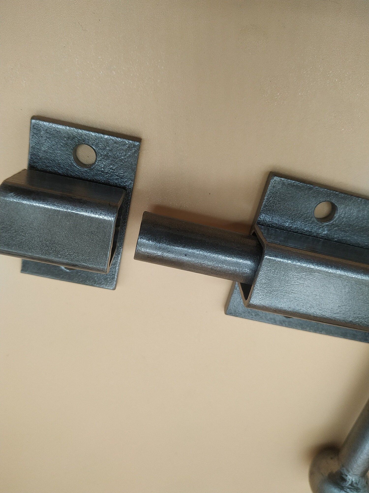 An Industrial Door Latch, Made From Steel in a Rural Style, Ensures