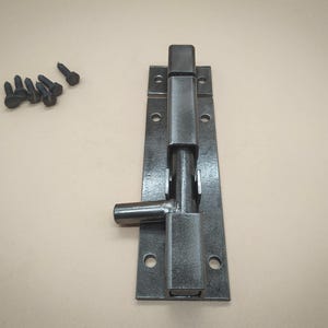 Metal Door Latch, Locking Bolt, Rustic Iron for Interior or Garden Gates
