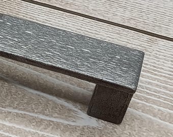 Hand-Forged Wrought Iron Drawer Pull: Industrial Loft Cabinet Handle
