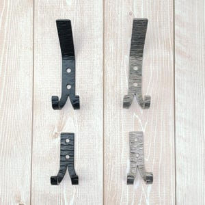 Double Hook – Hand-Forged Rustic Metal Wall Hook, Wrought Iron Coat Hook, Small Blacksmith Hook for Entryway or Bathroom