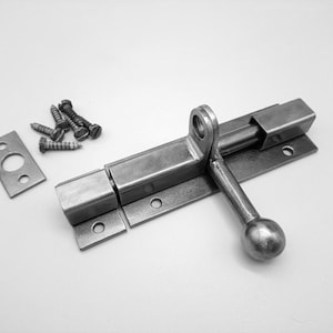 Industrial Steel Door Latch, Handmade, Rustic Style  Reliable Barn Door Closure