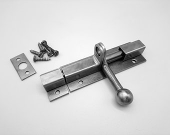 Industrial Steel Door Latch, Handmade, Rustic Style  Reliable Barn Door Closure