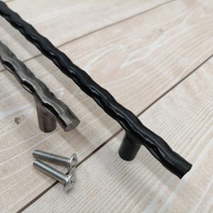 Twisted Wrought Iron Handle – Rustic Handmade Drawer Pull – Cabinet Hardware