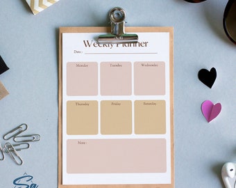 Brown Weekly Planner / Digital Planner/ Printable To Do List