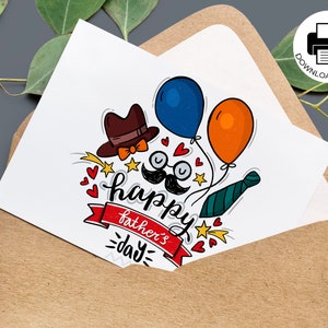 Happy Father&#39;s Day Card / Father&#39;s Day Card Printable / PDF