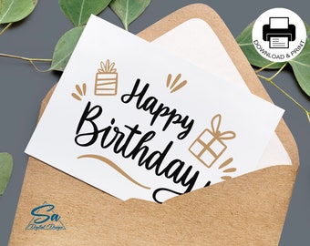 Printable Birthday Card: Gift Design (PDF)