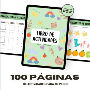 Libro de Actividades, 100 pagina's de actividades para niños, práctica de escritura, hojas de trabajo para niños, imprimibles