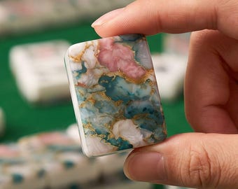 Marble American Mahjong Tiles Set - Stone Gaming Pieces for Mahjong Players