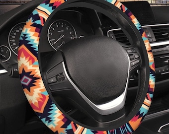 Aztec Steering Wheel Cover: Stylish Car Interior Accessory with Traditional Native Pattern