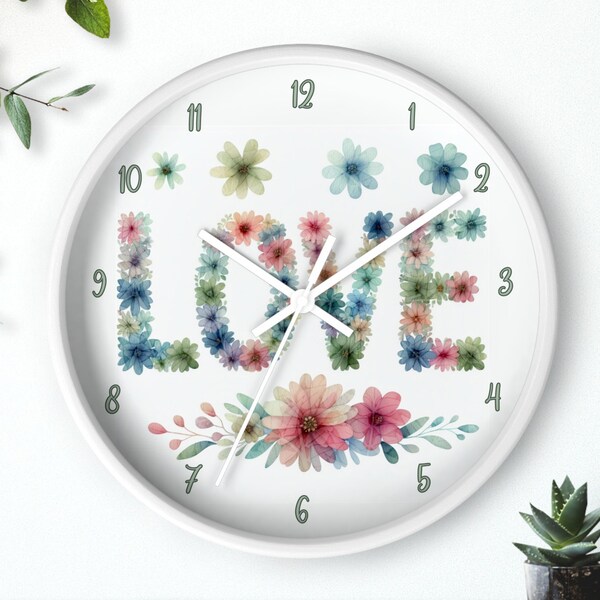 Love Wall Clock, Clock with Love, Cute Wall Clock, Gift Giving Idea, Useful Gift Idea, Best Selling Item, Bestfriend Gift Idea