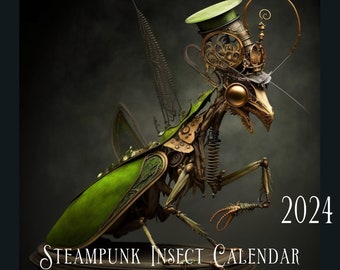 Calendrier Steampunk, Calendrier des bugs Steampunk, Calendrier des insectes Steampunk, Idée cadeau, Art fantastique