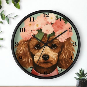 Dog Wall Clock, Retro Dog Clock, Dog Clock, Retro Clock, Gift Giving Ideas, Poodle  Wall Clock, Host Gift