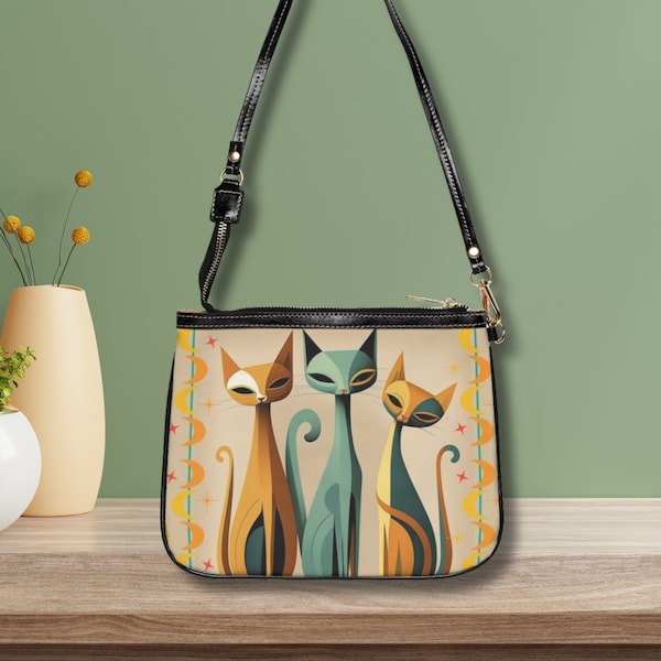 Retro Cat Bag, Cat Shoulder Bag, Retro Shoulder Bag, Cute Cat Bag, Gift Giving Idea, Host Gift