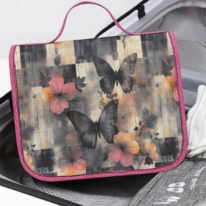 Organiseur de toilette papillon élégant : sac de voyage suspendu pour un rangement et une organisation pratiques