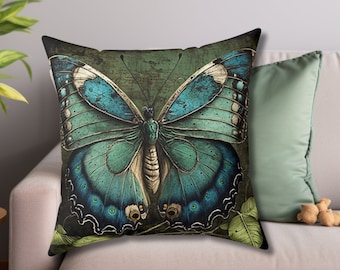 Butterfly Throw Pillow, Green & Blue Butterfly Pillow, Throw Pillow, Butterfly Pillow, Host Gift