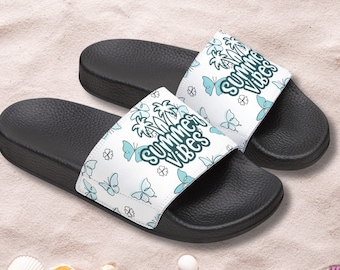 Summer Vibes Slides, Summer Sandals, Cute Summer Sandals, Gift Giving Idea, Bestfriend Gift Idea, Useful Gift Idea