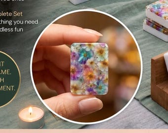 Floral American Mahjong Tiles – Acrylic Game Set with Vibrant Flower Designs