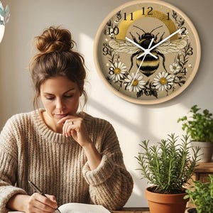 Bee Hive Wall Clock: Farmhouse Decor for Beekeepers & Honey Enthusiasts