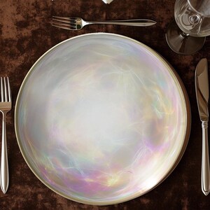 Pearl Iridescent Plate, Iridescent Plates, Cute Dinner Plates, Sunday Dinner Plates, Gift Giving Idea