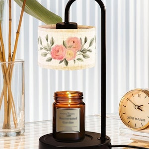 Elegant Floral Lamp Candle Warmer: Decorative Electric Fragrance Melter for Home Ambiance