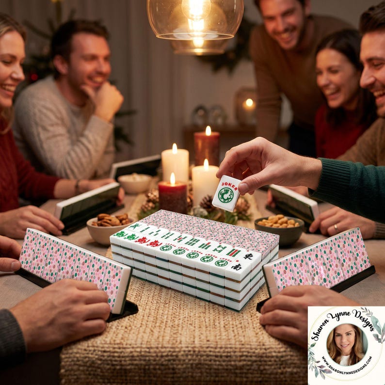 Festive Dots American Mahjong Tiles - Colorful Game Set for Party Play, best selling mahjong tile set