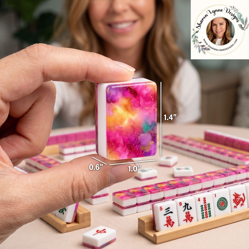 Pink Marble American Mahjong Tiles Set - Luxury Game Pieces for Traditional Chinese Board Gaming, best selling mahjong set