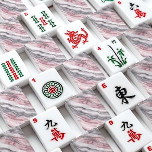Pink Marble American Mahjong Tiles - Complete Game Set for Table Gaming & Family Entertainment image 2